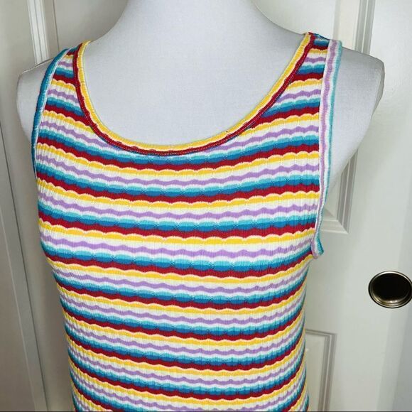 a.n.a. Rainbow Stripe Tank size Large - Picture 2 of 9